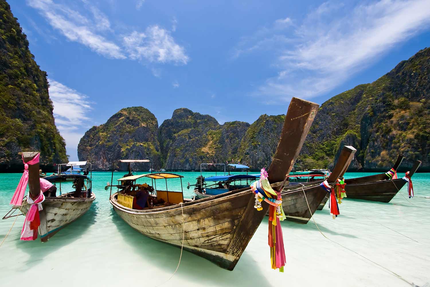 Maya Bay Longtail Boats